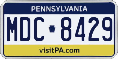 PA license plate MDC8429