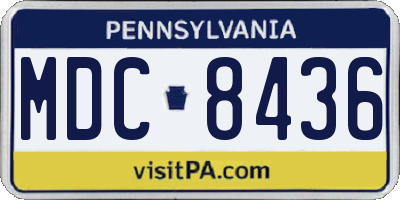 PA license plate MDC8436