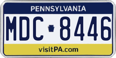 PA license plate MDC8446