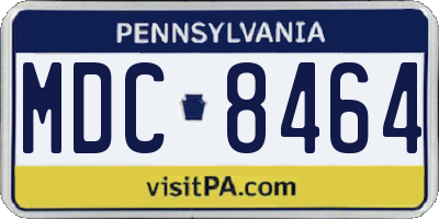 PA license plate MDC8464