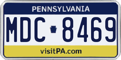 PA license plate MDC8469