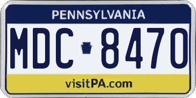 PA license plate MDC8470