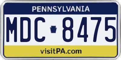 PA license plate MDC8475