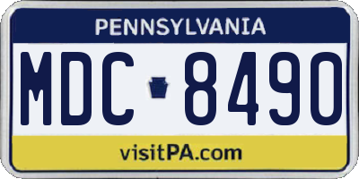 PA license plate MDC8490