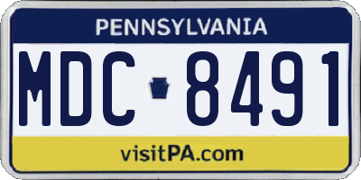 PA license plate MDC8491