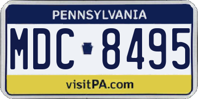 PA license plate MDC8495