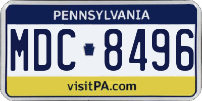 PA license plate MDC8496