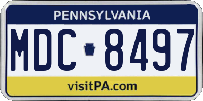 PA license plate MDC8497
