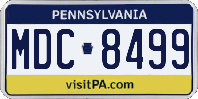 PA license plate MDC8499