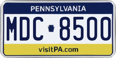 PA license plate MDC8500