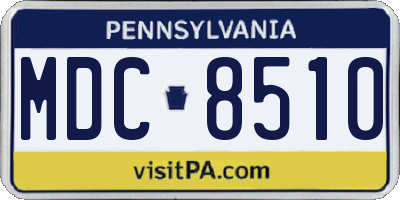 PA license plate MDC8510