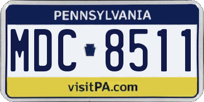 PA license plate MDC8511