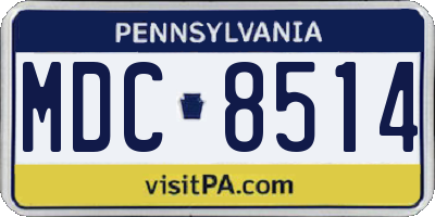 PA license plate MDC8514