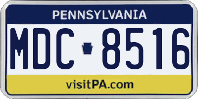 PA license plate MDC8516
