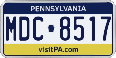 PA license plate MDC8517