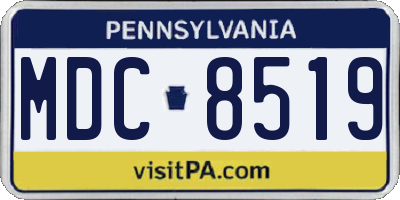 PA license plate MDC8519