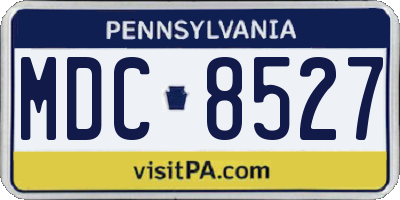 PA license plate MDC8527