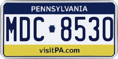 PA license plate MDC8530
