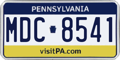 PA license plate MDC8541
