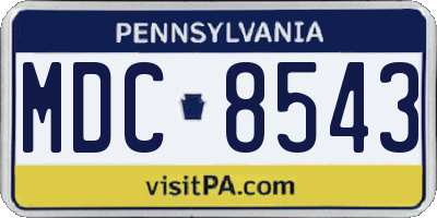 PA license plate MDC8543
