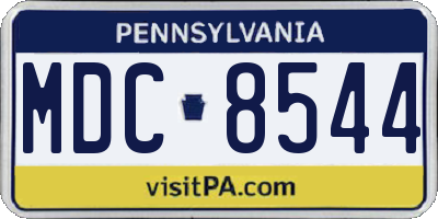 PA license plate MDC8544