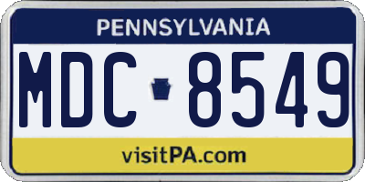 PA license plate MDC8549