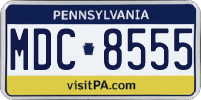 PA license plate MDC8555