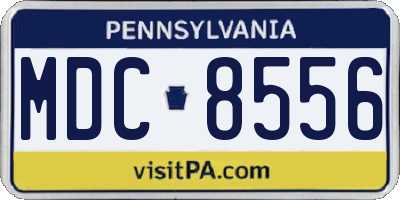 PA license plate MDC8556