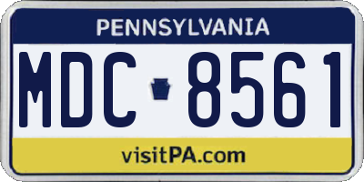 PA license plate MDC8561