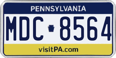 PA license plate MDC8564