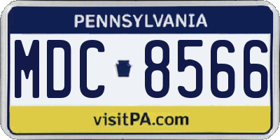 PA license plate MDC8566