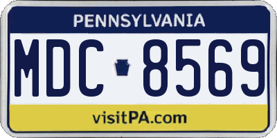 PA license plate MDC8569