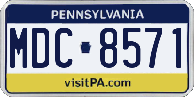 PA license plate MDC8571
