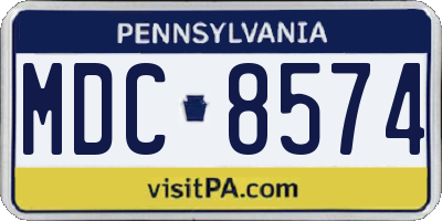 PA license plate MDC8574