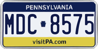 PA license plate MDC8575