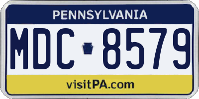 PA license plate MDC8579