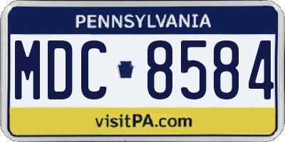 PA license plate MDC8584