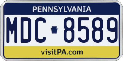 PA license plate MDC8589