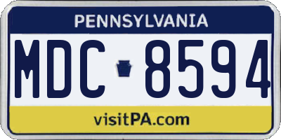 PA license plate MDC8594