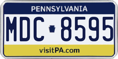 PA license plate MDC8595