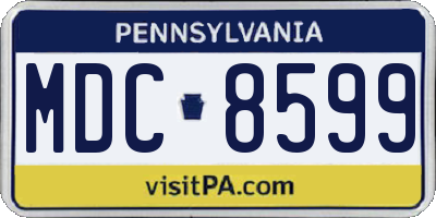 PA license plate MDC8599