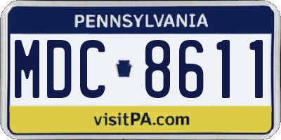 PA license plate MDC8611