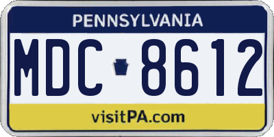 PA license plate MDC8612