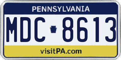 PA license plate MDC8613