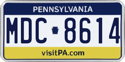 PA license plate MDC8614