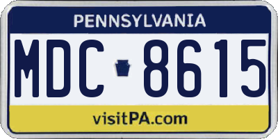 PA license plate MDC8615