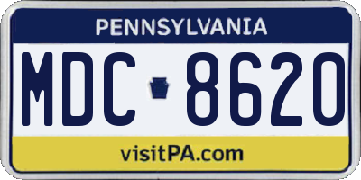 PA license plate MDC8620