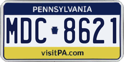 PA license plate MDC8621