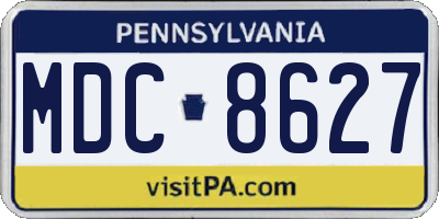PA license plate MDC8627