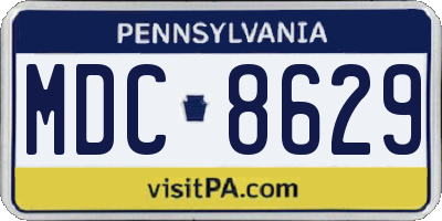 PA license plate MDC8629